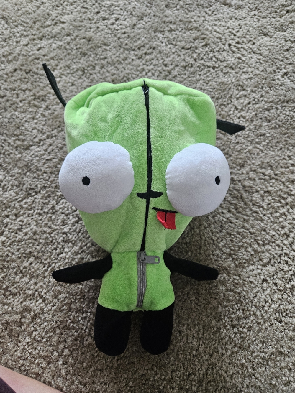 Hot Topic Green Alien Plush with White Eyes and Red Tongue
